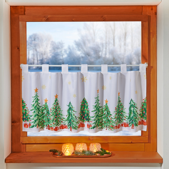 Rideau de bistrot Sapins