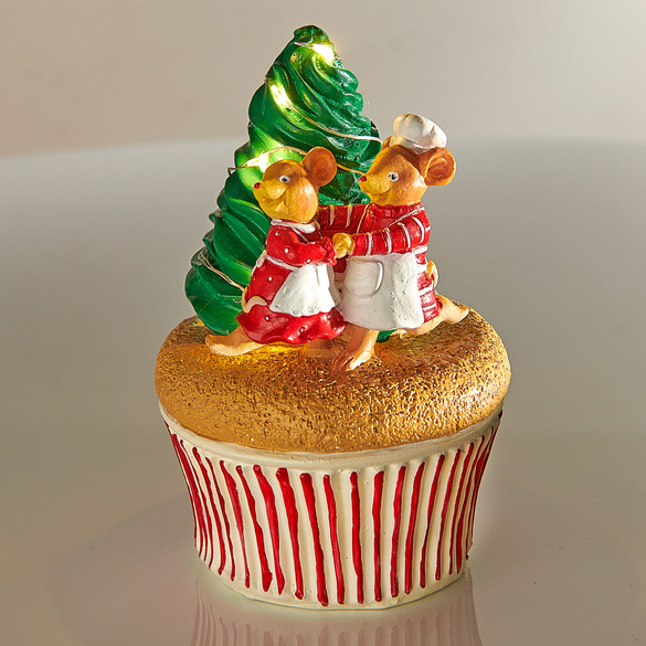 Des souris de Noël sur un cupcake