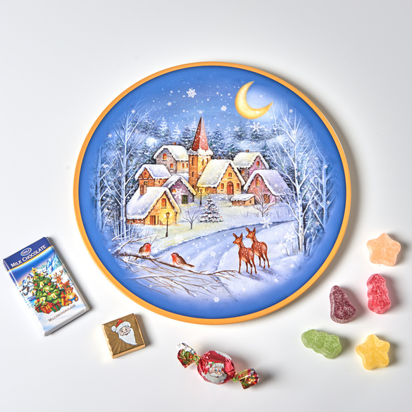 Assiette garnie "Paysage hivernal"