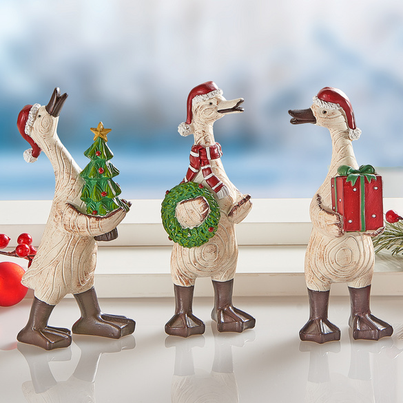 Lot de 3 oies de Noël