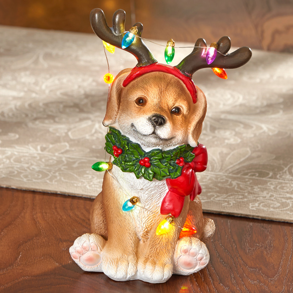 Chien lumineux décoratif, déco de Noël