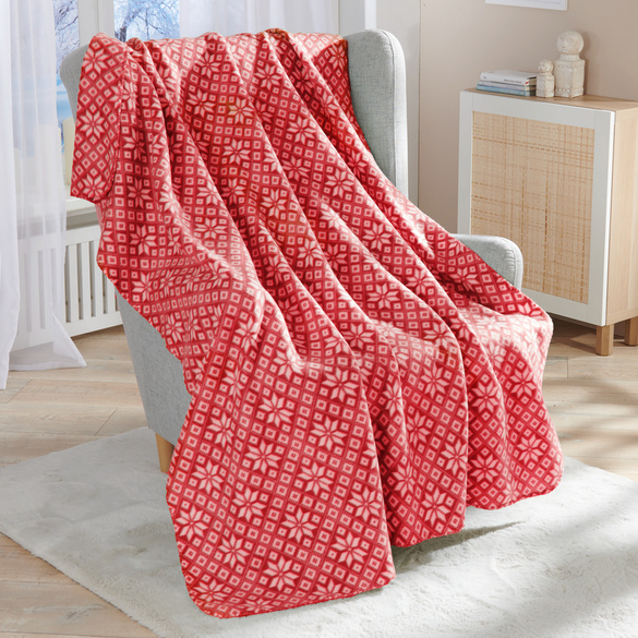 Couverture polaire rouge