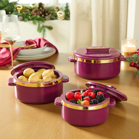 Lot de 3 plats isothermes, rouge