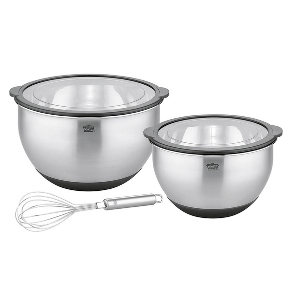 Set de saladiers "Primo" 5 pièces avec couvercles & fouets GSW