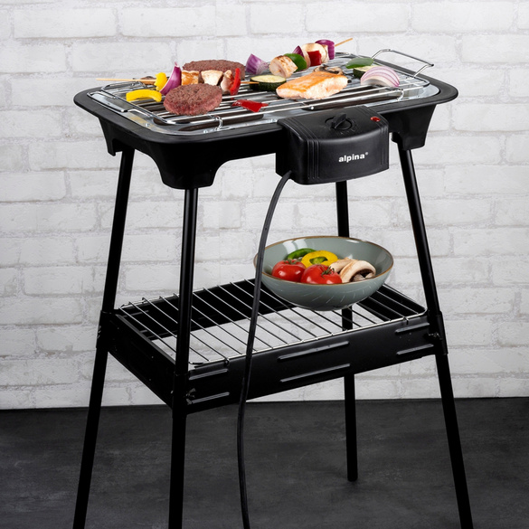 Barbecue électrique 2 en 1 de table & sur pied ALPINA