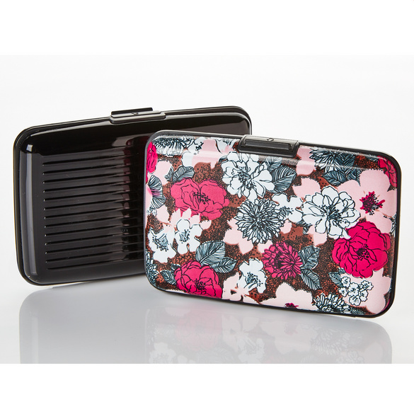 Porte-cartes RFID noir + floral Lot de 2