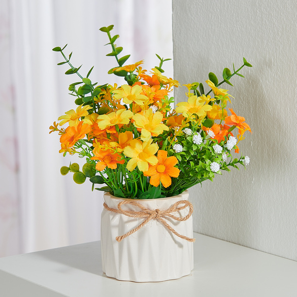 Pâquerette en pot orange
