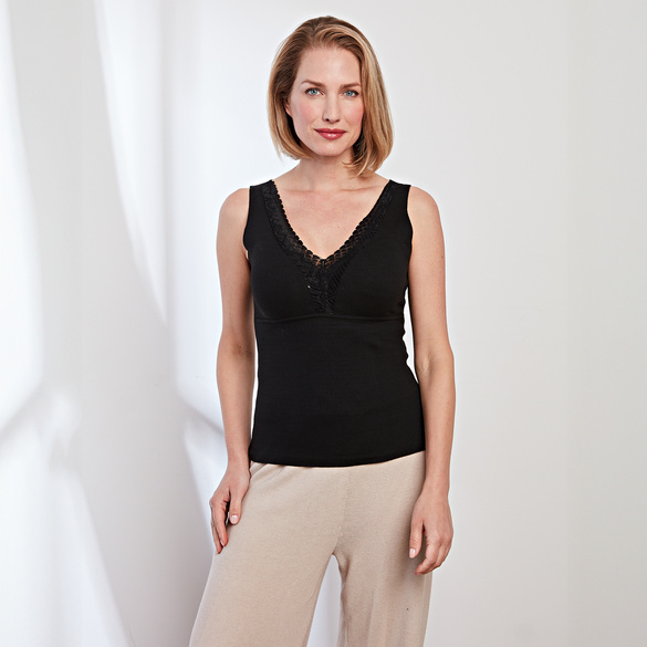 Lot de 2 tops chauds avec soutien-gorge Amélie di Santi, noir et chair