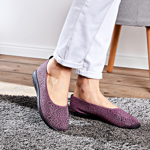 Ballerines, violet/noir