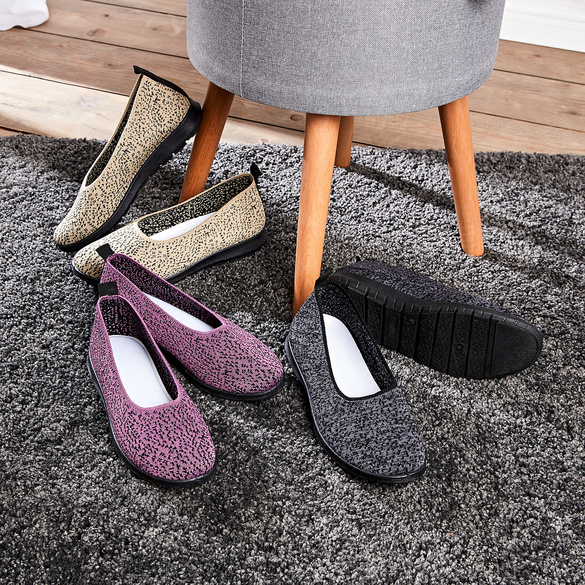 Ballerines, violet/noir