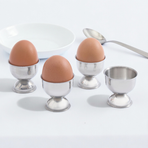 Lot de 4 coquetiers en acier inoxydable