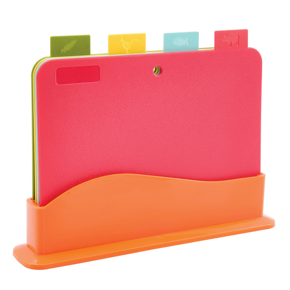 Lot de 4 planches à découper avec support