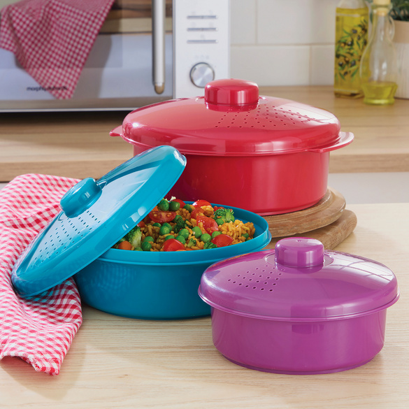 Casseroles pour micro-ondes, lot de 3