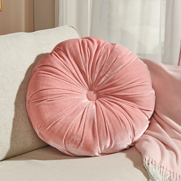 Coussin en velours "Fleur" rose