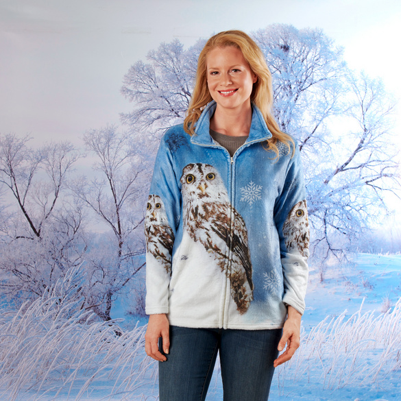 Veste polaire "Chouette des neiges"