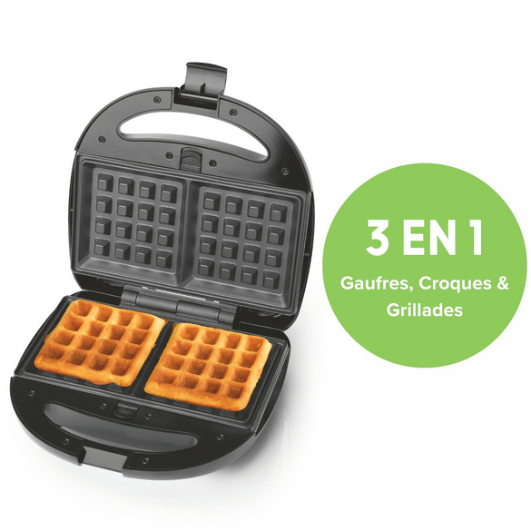 Appareil à croque-monsieur 3 en 1, gril de contact & gaufrier GOURMETmaxx