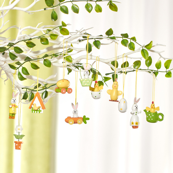 Suspensions décoratives "Pâques", lot de 11