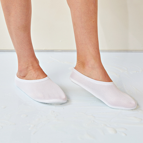 Chaussons de bain antidérapants, blanc