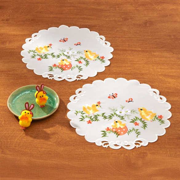 Napperons "Poussin" 2 pièces