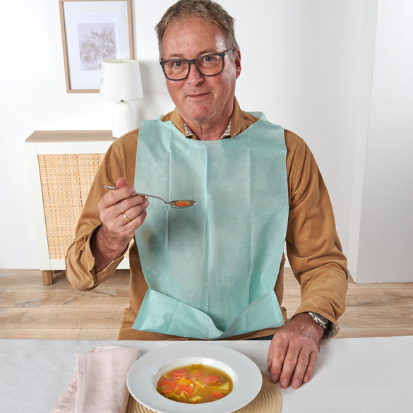 Lot de 20 bavoirs jetables bleu clair