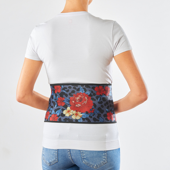 Support dorsal fleurs léopard