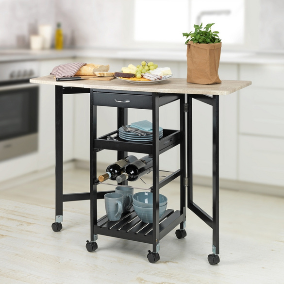 Chariot de cuisine avec plateau & fonction pliante WENKO