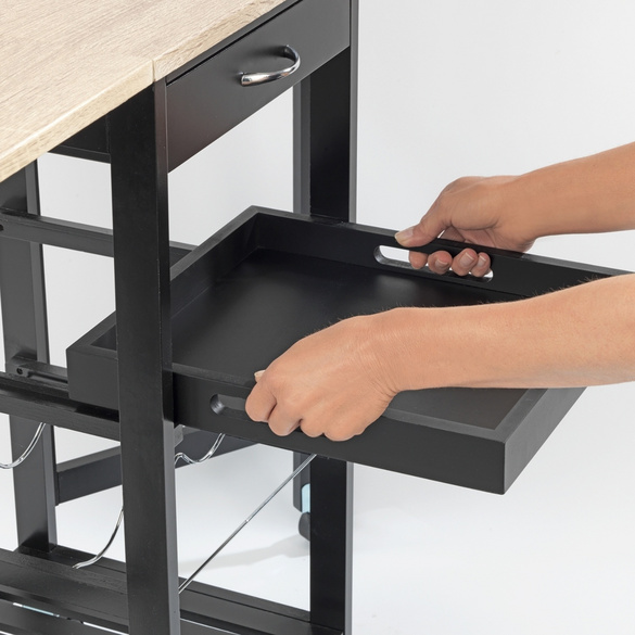 Chariot de cuisine avec plateau & fonction pliante WENKO