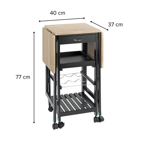 Chariot de cuisine avec plateau & fonction pliante WENKO