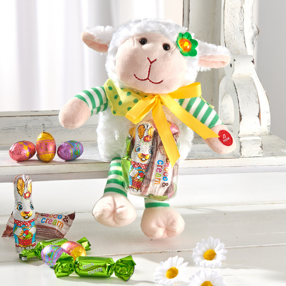 Mouton avec lumière, musique et confiserie