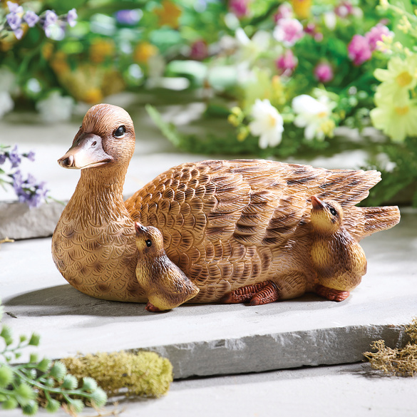 Figurine décorative : canard avec caneton