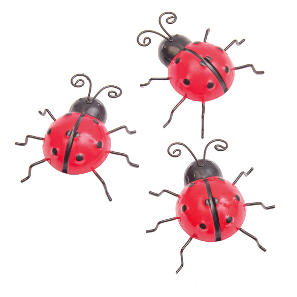 Lot de 3 coccinelles décoratives