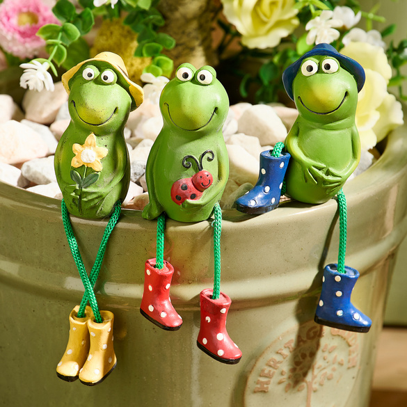 Grenouilles à poser sur rebord – lot de 3