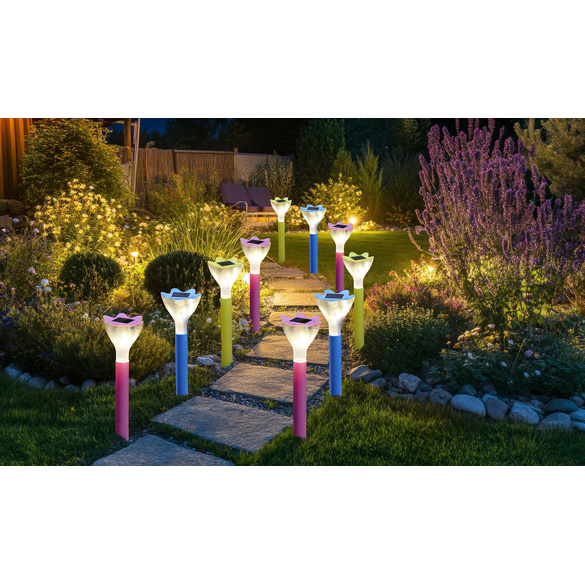 Piquets solaires “Fleurs” – lot de 6