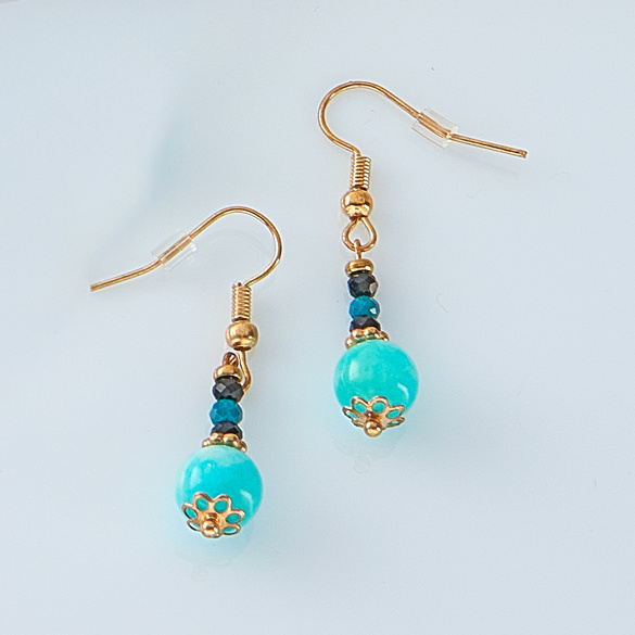 Boucles d’oreilles pendantes turquoise