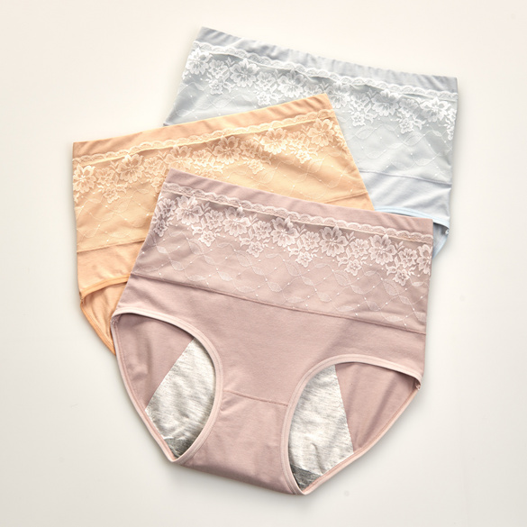 Lot de 3 slips modelants pour incontinence légère. Chair, rosé, moka