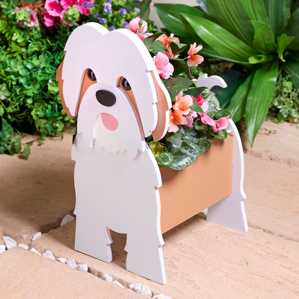 Pot de fleurs shih tzu
