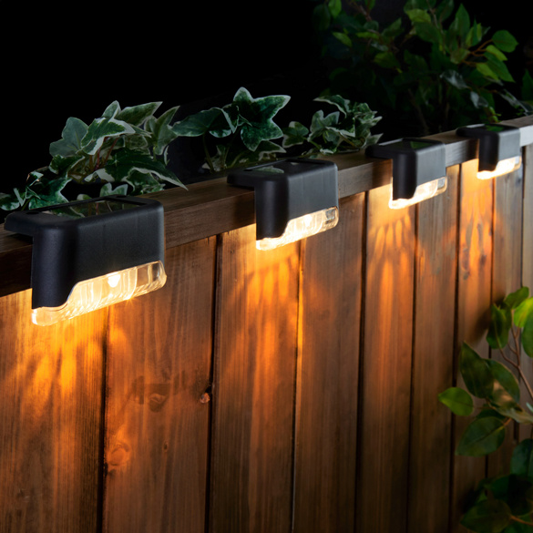 Lampes de clôture solaires, lot de 6
