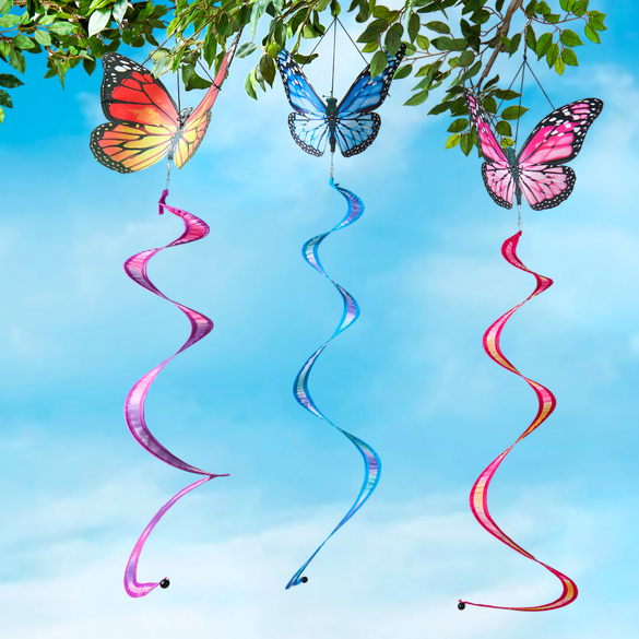 Carillons à vent papillons – lot de 3