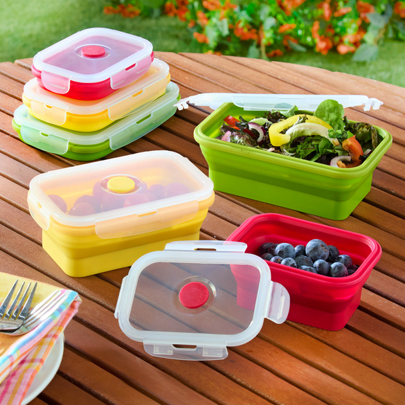 Lot de 3 boîtes pliables pour la conservation des aliments frais