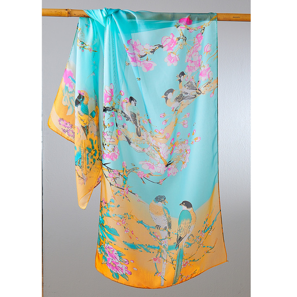 Foulard en mousseline « Paradis des oiseaux »