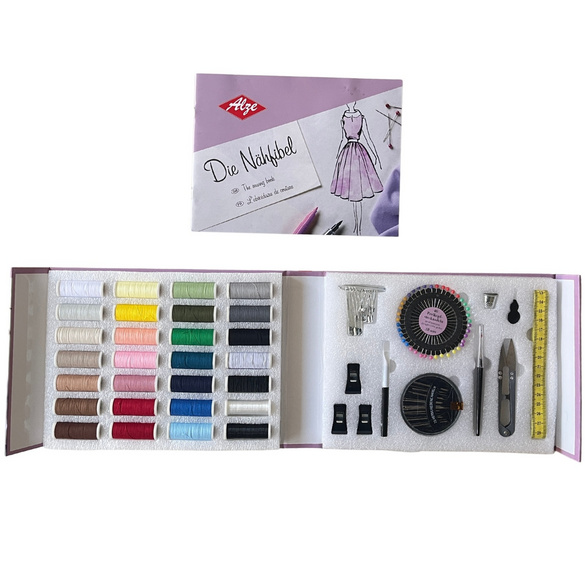Kit de couture avec cahier de travaux manuels "Guide de couture" 118 pcs.