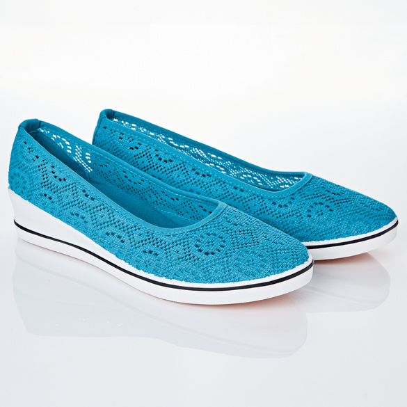 Ballerines "Dentelle", turquoise