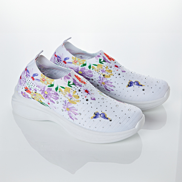 Sneakers d'été, blanc/fleuri