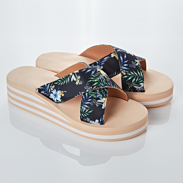 Mules "Hibiscus", bleu