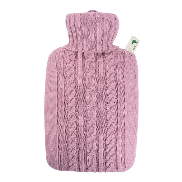 Bouillotte Classique Housse en tricot rose pastel HUGO FROSCH