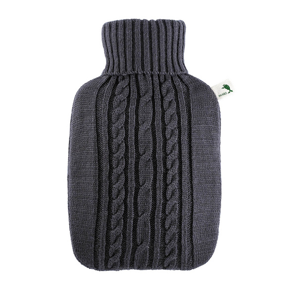 Bouillotte Classique Housse en tricot gris foncé HUGO FROSCH