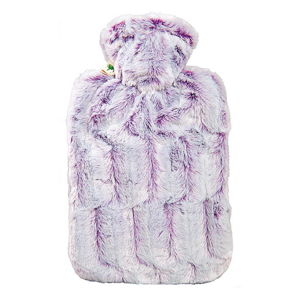 Bouillotte Classique Housse en peluche à poils longs violet HUGO FROSCH