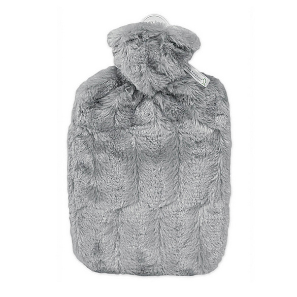 Bouillotte Classique Housse en peluche à poils longs grise HUGO FROSCH