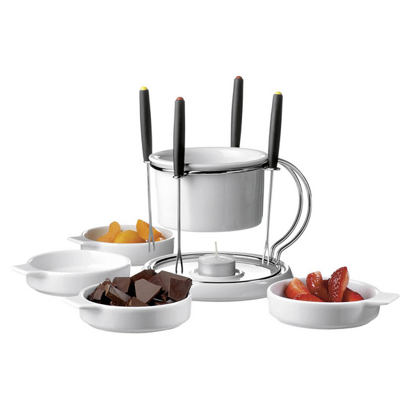 Set fondue au chocolat 11 pièces blanc MÄSER