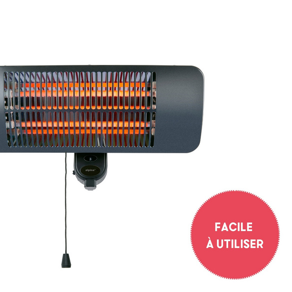 Chauffage de terrasse avec 3 niveaux de chauffage pour l'extérieur